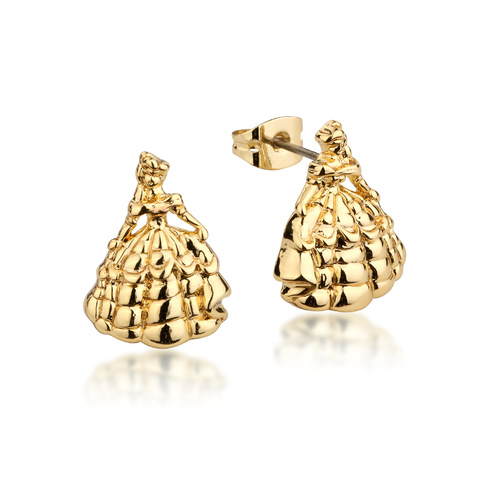 Disney Couture - Beauty and the Beast - Princess Belle Stud Earrings Yellow Gold