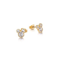Disney Couture Kingdom - Mickey Mouse - Crystal Stud Earrings Yellow Gold