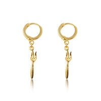 Disney Couture Kingdom - The Little Mermaid - Dinglehopper Sleeper Earrings Yellow Gold