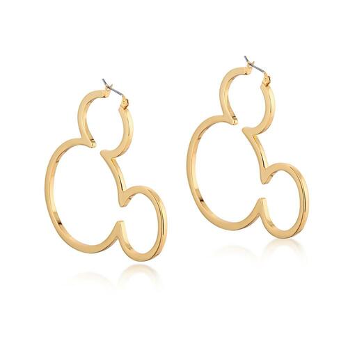 Disney Couture Kingdom - Mickey Mouse - Outline Hoop Earrings Yellow Gold