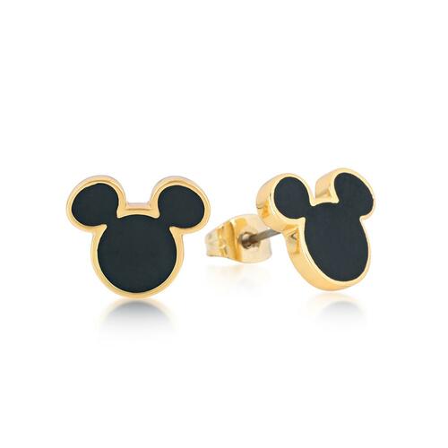 Disney Couture Kingdom - Mickey Mouse - Black Stud Earrings Yellow Gold