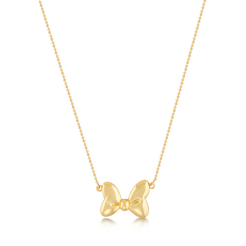 Disney Couture Kingdom - Minnie Mouse - Bow Necklace with Ball Chain Yellow Gold