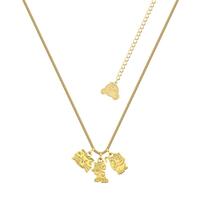 Disney Couture Kingdom - Cinderella - Jaq, Gus, & Lucifer Trio Charm Necklace Yellow Gold