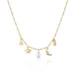 Couture Kingdom - Disney - Lilo & Stitch Charm Necklace Yellow Gold
