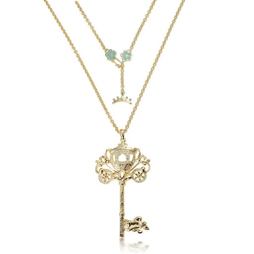 Disney Couture Kingdom - Cinderella - Princess Cinderella Key Necklace Yellow Gold