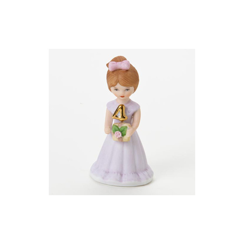 Growing Up Girls - Brunette Age 4 Cake Topper