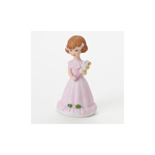 Growing Up Girls - Brunette Age 5 Cake Topper