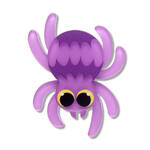 Erstwilder - Midnight Mischief - Web Crawler Simplified Mini Brooch