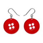 Erstwilder Arts & Crafts - Button Drop Earrings - Red