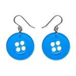 Erstwilder Arts & Crafts - Button Drop Earrings - Blue