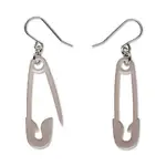 Erstwilder Arts & Crafts - Safety Pin Drop Earrings - Silver