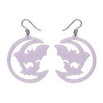 Erstwilder - Midnight Mischief - Moon & Bats Drop Earrings - Purple