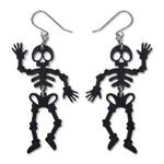 Erstwilder - Midnight Mischief - Dancing Skeletons Drop Earrings - Black