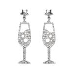 Erstwilder - Celebrations - Champagne Bubbles Drop Earrings - Silver