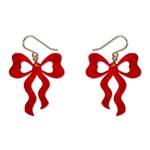 Erstwilder - Celebrations - Bow Drop Earrings - Red