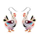 Erstwilder - Pete Cromer Easter - Clara the Chicken Drop Earrings