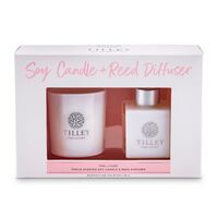 Tilley Body Candle & Reed Diffuser Gift Set - Pink Lychee