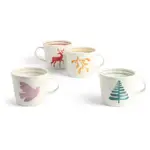 Royal Doulton Christmas 1815 Mixed Pattern Mug 4 Piece Set