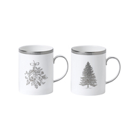Wedgwood Winter White Set of 2 Christmas Mugs