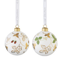 Wedgwood Wild Strawberry Set of 2 Baubles