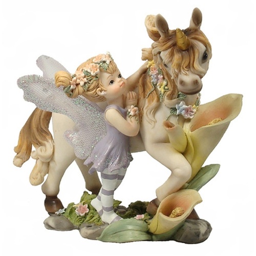 Fairy with unicorn 13cm - Lavender