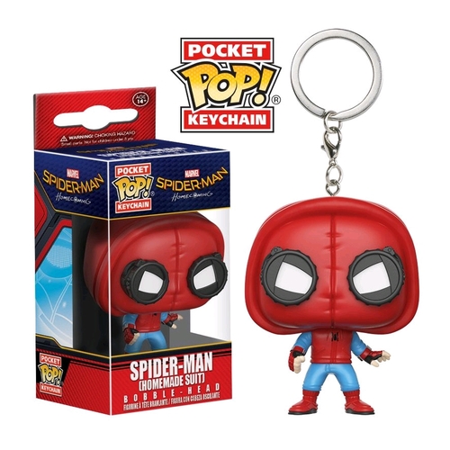 Pop! Vinyl Keychain - Marvel Spider-Man: Homecoming - Spider-Man in Homemade Suit Bobble Head