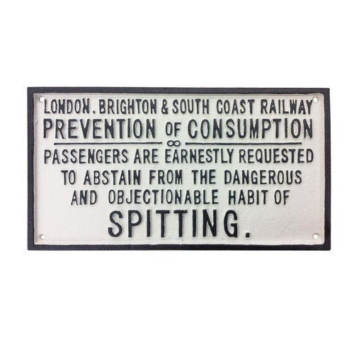 Cast Iron Sign - Spitting