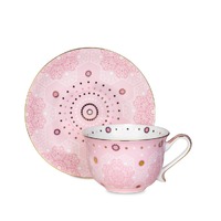 T2 Generous Cup And Saucer - Moroccan Tealeidoscope Pink