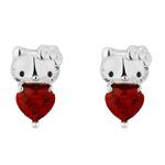 Couture Kingdom - Sanrio - Hello Kitty January Birthstone Stud Earrings Silver