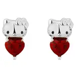 Couture Kingdom - Sanrio - Hello Kitty January Birthstone Stud Earrings Silver