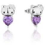 Couture Kingdom - Sanrio - Hello Kitty February Birthstone Stud Earrings Silver