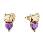 Couture Kingdom - Sanrio - Hello Kitty February Birthstone Stud Earrings Gold