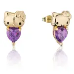 Couture Kingdom - Sanrio - Hello Kitty February Birthstone Stud Earrings Gold