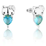 Couture Kingdom - Sanrio - Hello Kitty March Birthstone Stud Earrings Silver