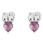 Couture Kingdom - Sanrio - Hello Kitty June Birthstone Stud Earrings Silver