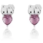 Couture Kingdom - Sanrio - Hello Kitty June Birthstone Stud Earrings Silver