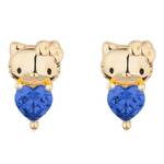 Couture Kingdom - Sanrio - Hello Kitty September Birthstone Stud Earrings Gold