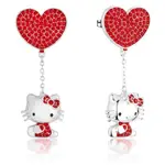 Couture Kingdom - Sanrio - Hello Kitty Crystal Heart Drop Earrings Silver