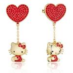 Couture Kingdom - Sanrio - Hello Kitty Crystal Heart Drop Earrings Gold