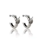 Couture Kingdom - Sanrio - Kuromi Hoop Earrings Oxidised Silver