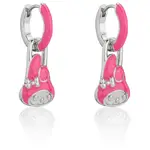 Couture Kingdom - Sanrio - My Melody Enamel Mini Hoop Earrings Silver