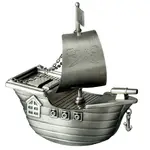 Russell Collection Money Bank - Pewter Finish Jolly Roger Pirate Ship