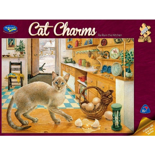 Holdson Cat Charms Ra-Ra In The Kitchen Puzzle 1000 Pieces