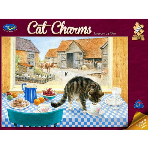 Holdson Cat Charms Twiglet On The Table Puzzle 1000 Pieces