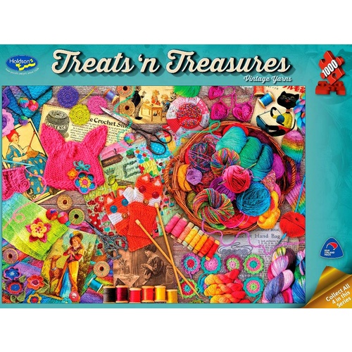 Holdson Treats n' Treasures Vintage Yarns Puzzle 1000 Pieces