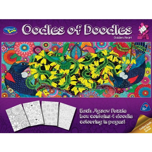 Holdson Oodles Of Doodles Golden Heart Puzzle 748 Pieces