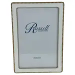 Russell Collection Frame - White & Gold Tone Beaded Frame 4x6in