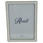 Russell Collection Frame - White & Gold Tone Beaded Frame 5x7in