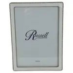 Russell Collection Frame - White & Gold Tone Beaded Frame 5x7in
