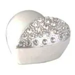 Russell Collection - Epoxy Heart-Shaped Half Diamante Trinket Box